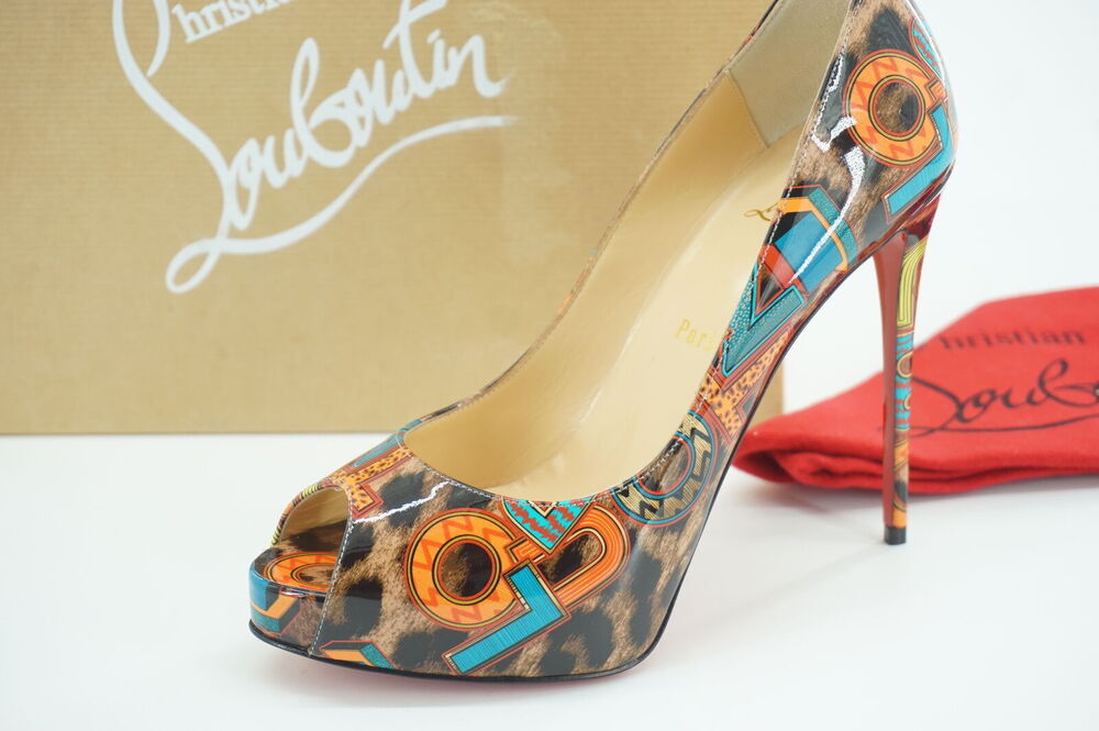 Christian Louboutin Leo Multi Very Prive Platform Peep Toe Pumps Size 37.5 $995
